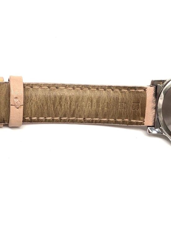 Bvlgari Solo Tempo St29 S Quartz Date Pink Dial Leather Watch Stuck
